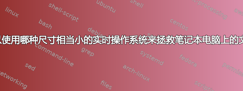 我可以使用哪种尺寸相当小的实时操作系统来拯救笔记本电脑上的文件？