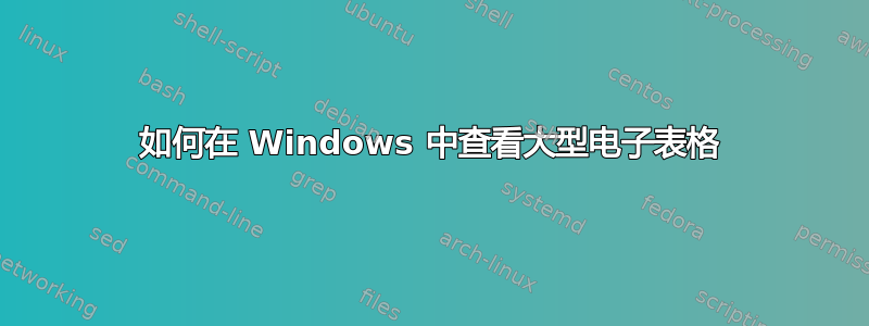 如何在 Windows 中查看大型电子表格