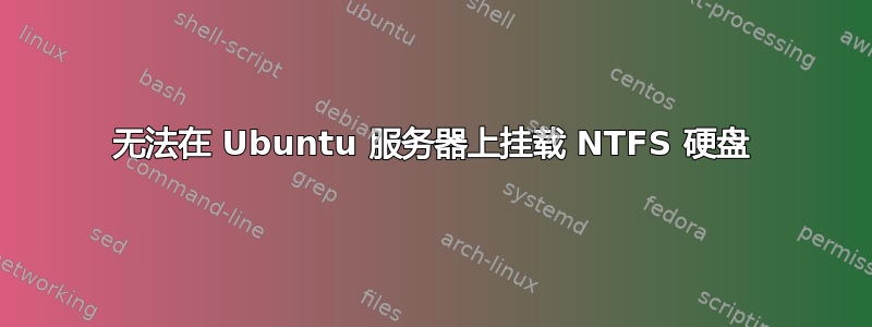 无法在 Ubuntu 服务器上挂载 NTFS 硬盘