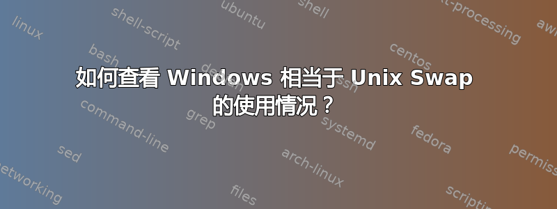 如何查看 Windows 相当于 Unix Swap 的使用情况？