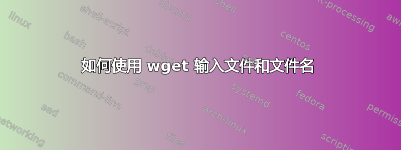 如何使用 wget 输入文件和文件名