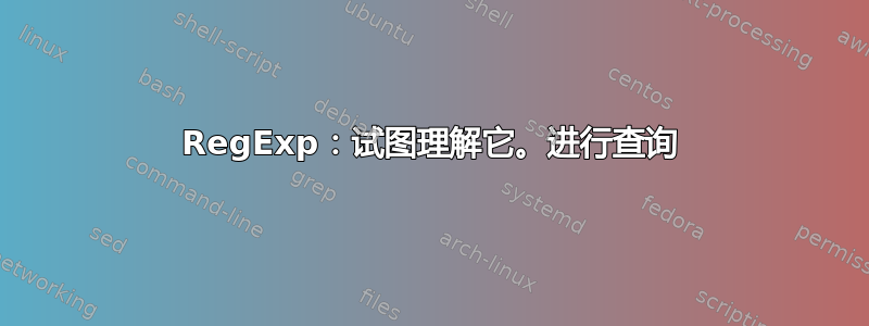 RegExp：试图理解它。进行查询