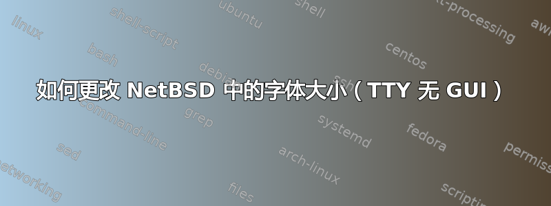 如何更改 NetBSD 中的字体大小（TTY 无 GUI）