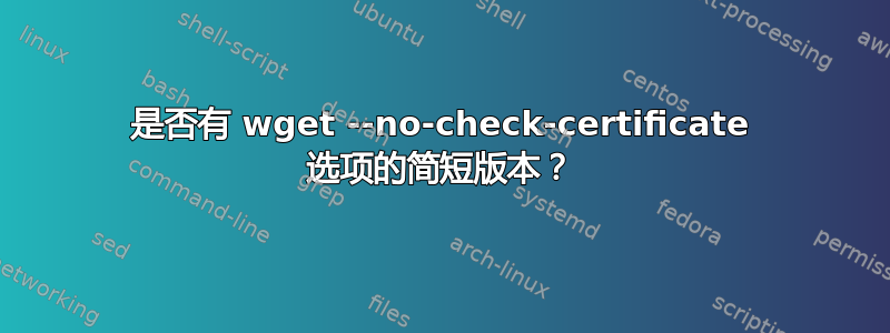 是否有 wget --no-check-certificate 选项的简短版本？