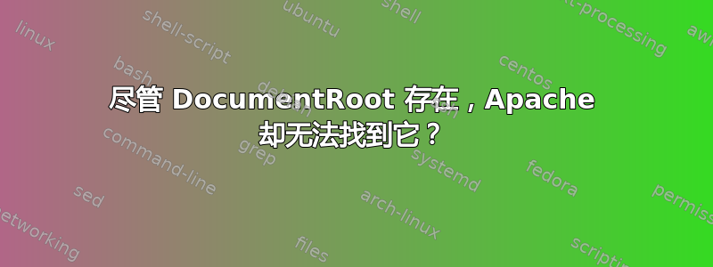 尽管 DocumentRoot 存在，Apache 却无法找到它？