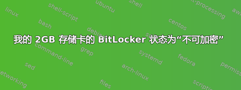 我的 2GB 存储卡的 BitLocker 状态为“不可加密”