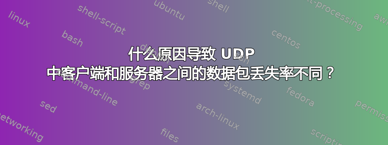 什么原因导致 UDP 中客户端和服务器之间的数据包丢失率不同？