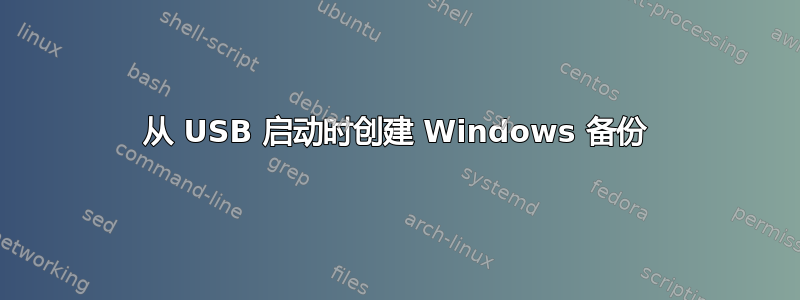 从 USB 启动时创建 Windows 备份