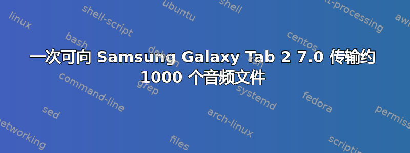 一次可向 Samsung Galaxy Tab 2 7.0 传输约 1000 个音频文件