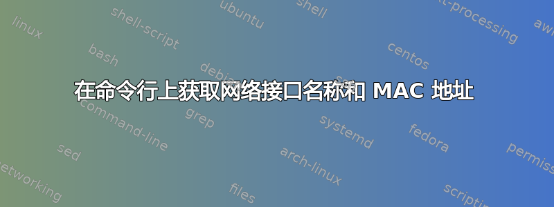 在命令行上获取网络接口名称和 MAC 地址