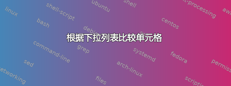 根据下拉列表比较单元格