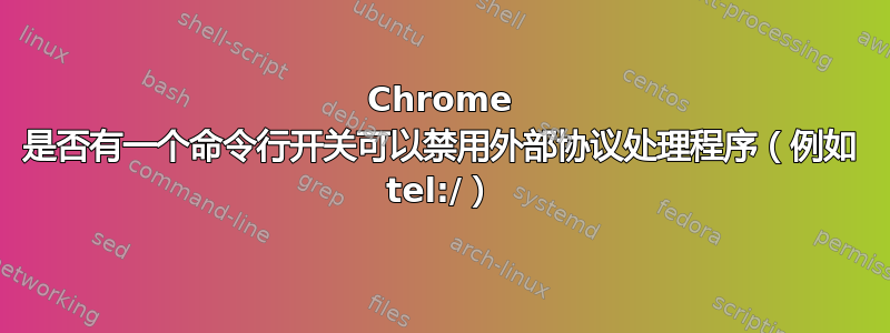 Chrome 是否有一个命令行开关可以禁用外部协议处理程序（例如 tel:/）