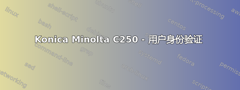 Konica Minolta C250 - 用户身份验证