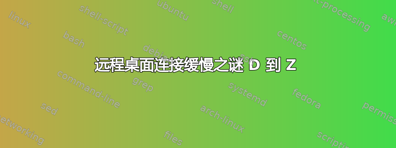 远程桌面连接缓慢之谜 D 到 Z