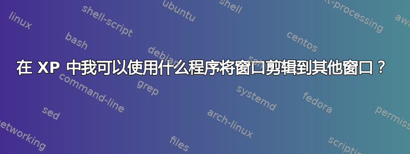 在 XP 中我可以使用什么程序将窗口剪辑到其他窗口？