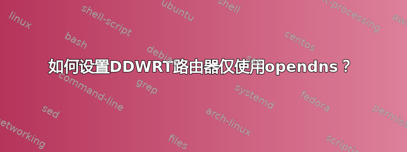 如何设置DDWRT路由器仅使用opendns？