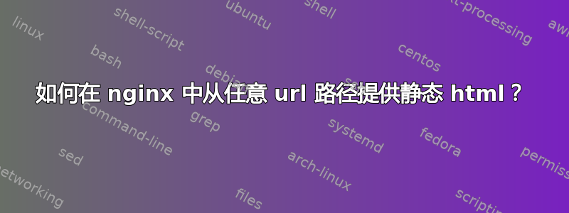 如何在 nginx 中从任意 url 路径提供静态 html？