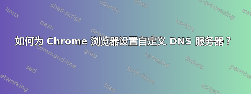 如何为 Chrome 浏览器设置自定义 DNS 服务器？