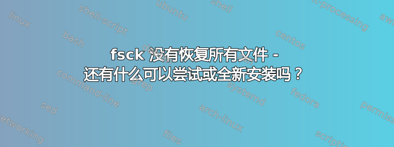 fsck 没有恢复所有文件 - 还有什么可以尝试或全新安装吗？