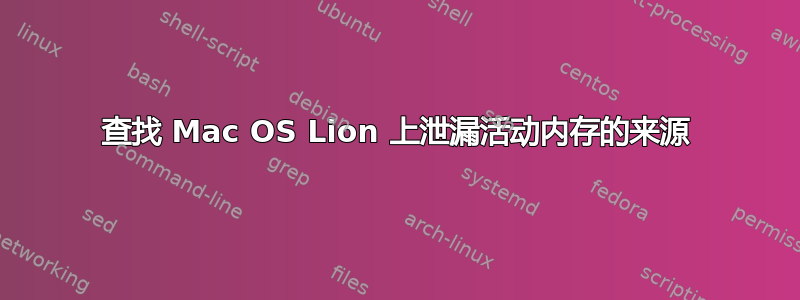 查找 Mac OS Lion 上泄漏活动内存的来源