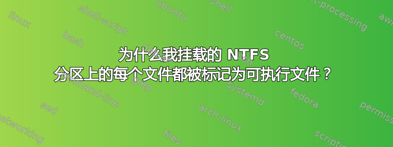 为什么我挂载的 NTFS 分区上的每个文件都被标记为可执行文件？