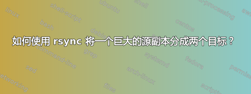 如何使用 rsync 将一个巨大的源副本分成两个目标？