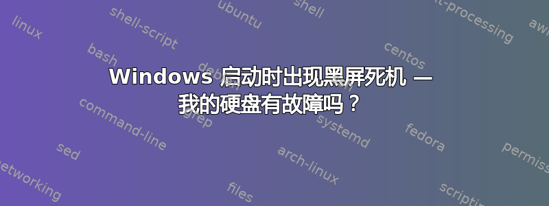 Windows 启动时出现黑屏死机 — 我的硬盘有故障吗？