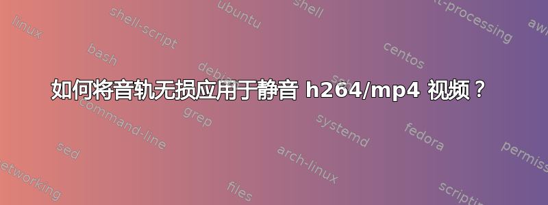 如何将音轨无损应用于静音 h264/mp​​4 视频？