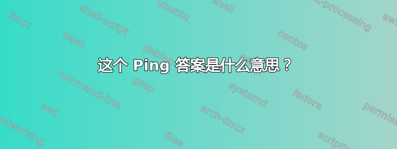 这个 Ping 答案是什么意思？