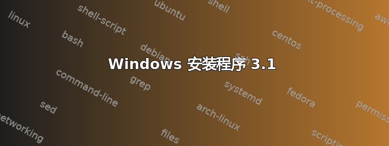 Windows 安装程序 3.1