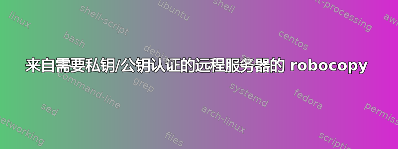 来自需要私钥/公钥认证的远程服务器的 robocopy