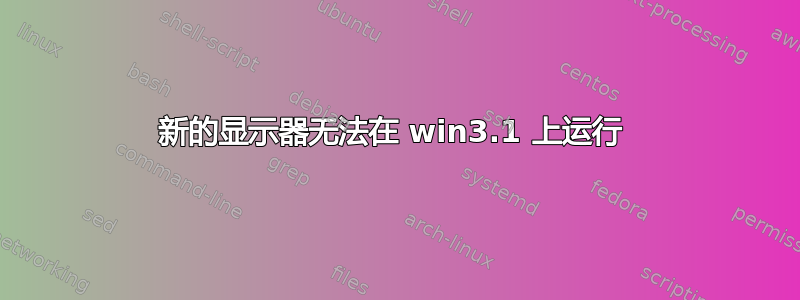 新的显示器无法在 win3.1 上运行 