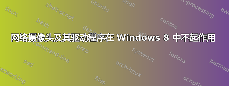 网络摄像头及其驱动程序在 Windows 8 中不起作用