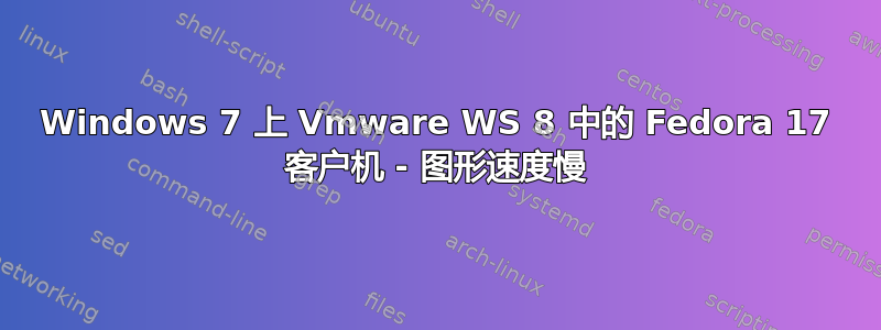 Windows 7 上 Vmware WS 8 中的 Fedora 17 客户机 - 图形速度慢