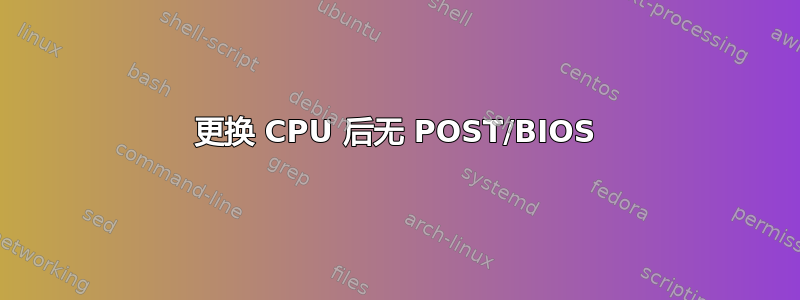 更换 CPU 后无 POST/BIOS