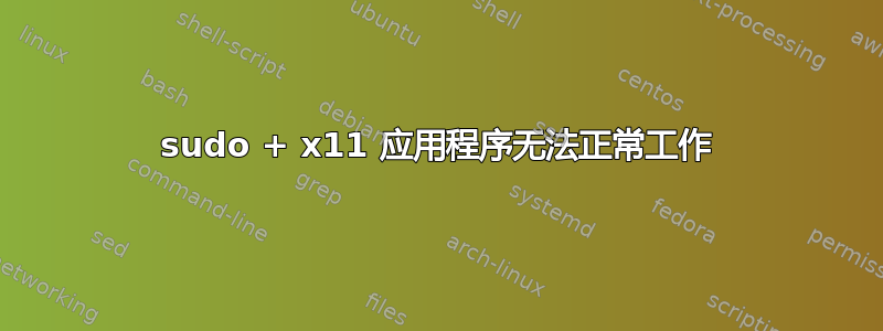 sudo + x11 应用程序无法正常工作