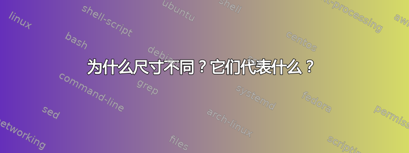 为什么尺寸不同？它们代表什么？