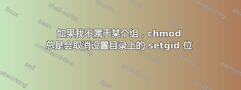 如果我不属于某个组，chmod 总是会取消设置目录上的 setgid 位