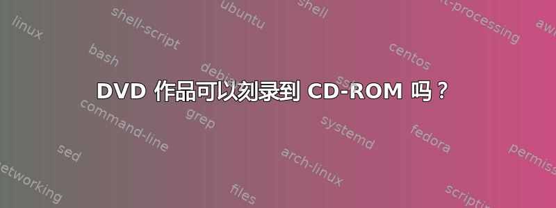 DVD 作品可以刻录到 CD-ROM 吗？