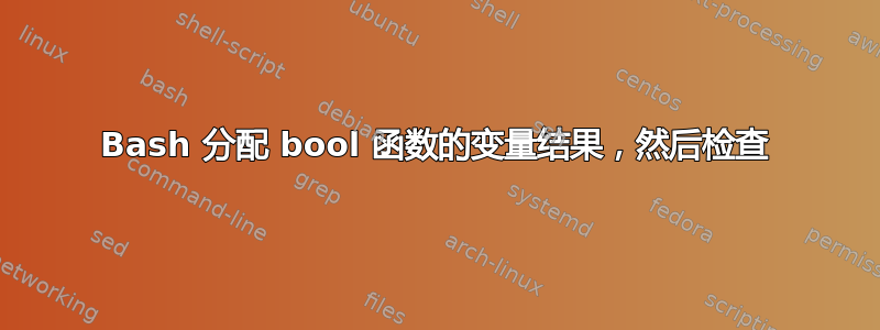 Bash 分配 bool 函数的变量结果，然后检查