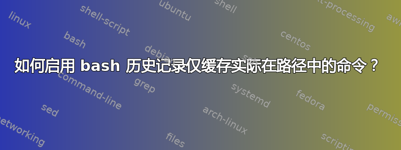 如何启用 bash 历史记录仅缓存实际在路径中的命令？