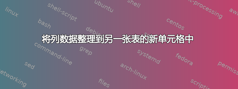 将列数据整理到另一张表的新单元格中