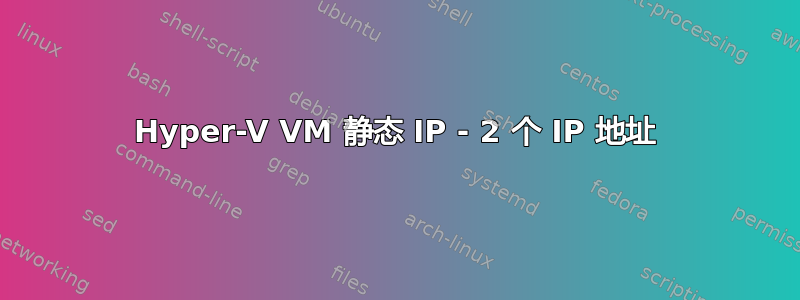 Hyper-V VM 静态 IP - 2 个 IP 地址