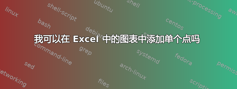 我可以在 Excel 中的图表中添加单个点吗