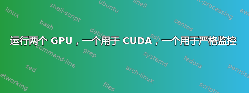 运行两个 GPU，一个用于 CUDA，一个用于严格监控