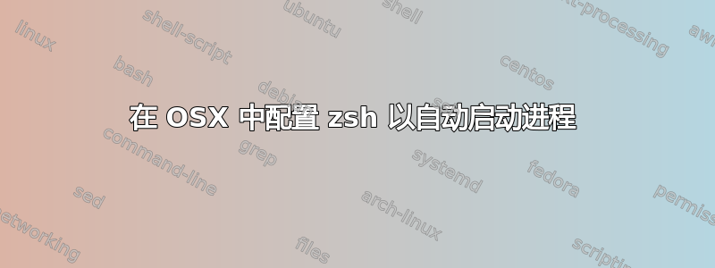 在 OSX 中配置 zsh 以自动启动进程