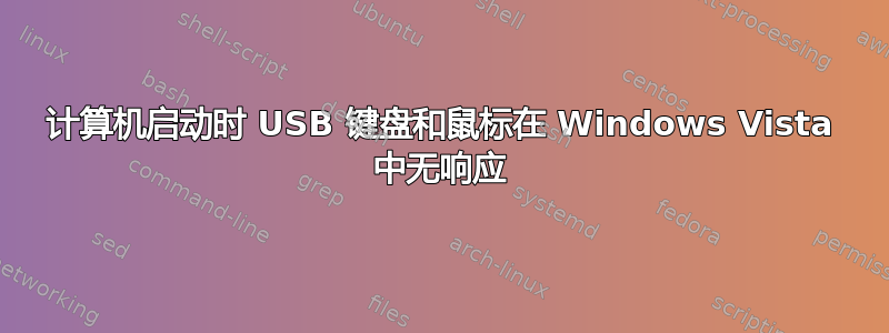 计算机启动时 USB 键盘和鼠标在 Windows Vista 中无响应