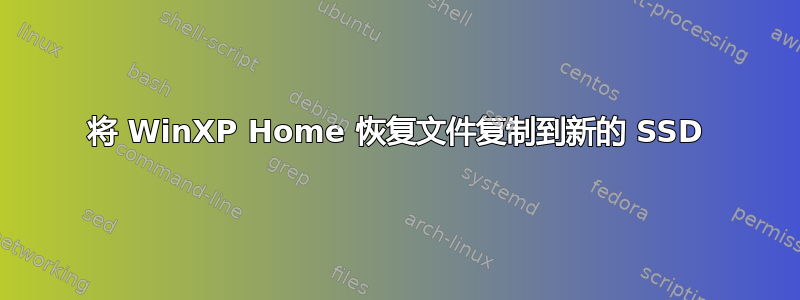 将 WinXP Home 恢复文件复制到新的 SSD