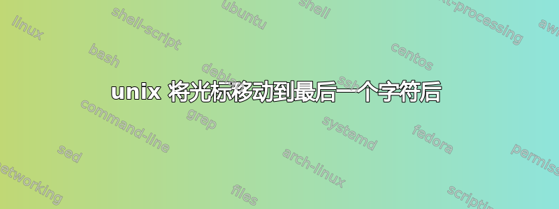 unix 将光标移动到最后一个字符后