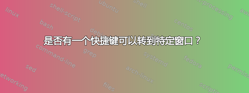 是否有一个快捷键可以转到特定窗口？